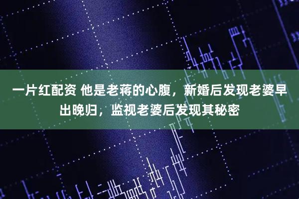 一片红配资 他是老蒋的心腹，新婚后发现老婆早出晚归，监视老婆后发现其秘密